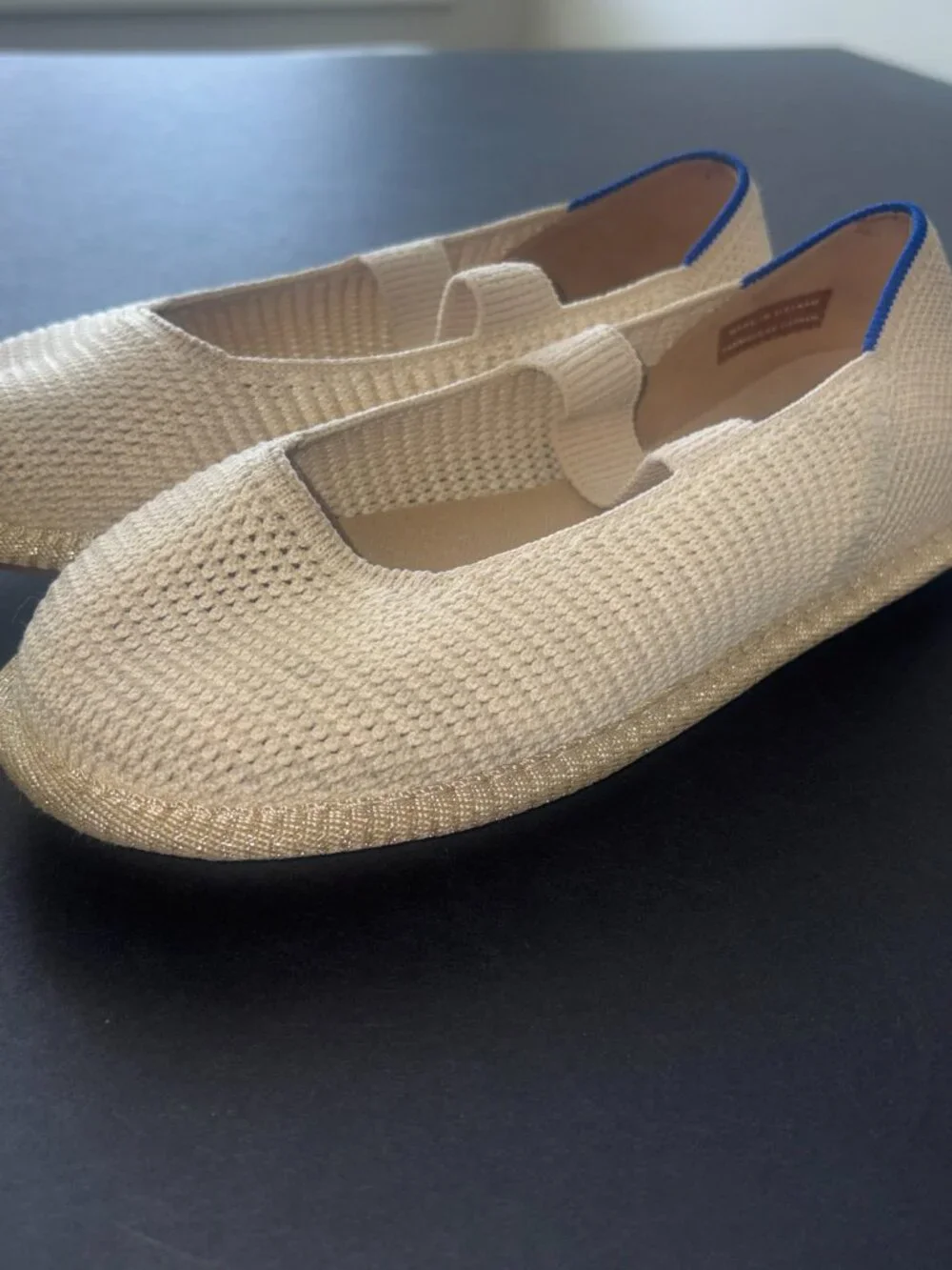 Kids' Rothy's The Mini Mary Jane in Opial-Raffia Knit Beige - size 3 - Washable!